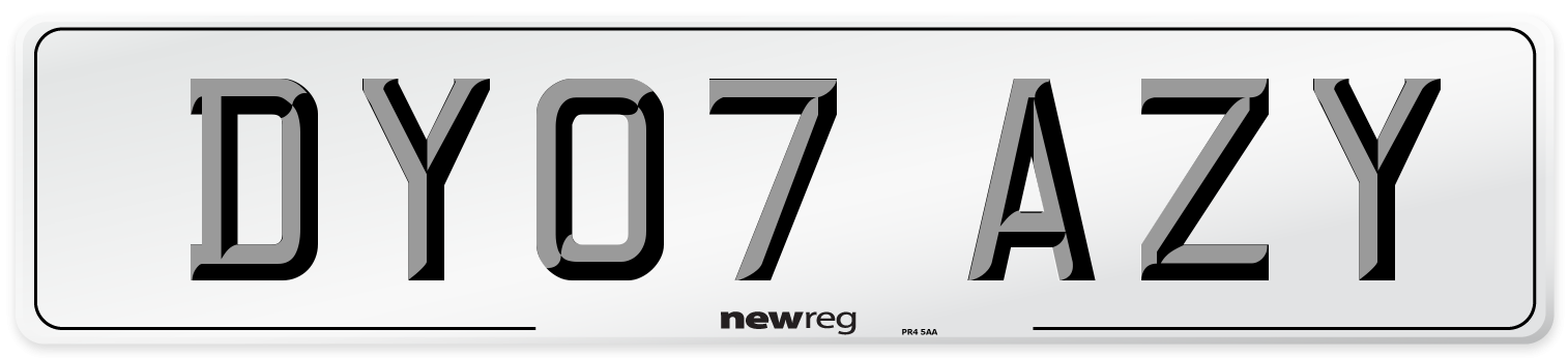 DY07 AZY Number Plate from New Reg